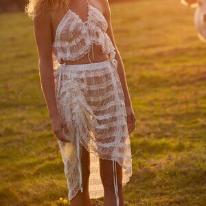 For Love & Lemons Romy Set — Size Small — NWT 🌸✨ Top + Skirt Set